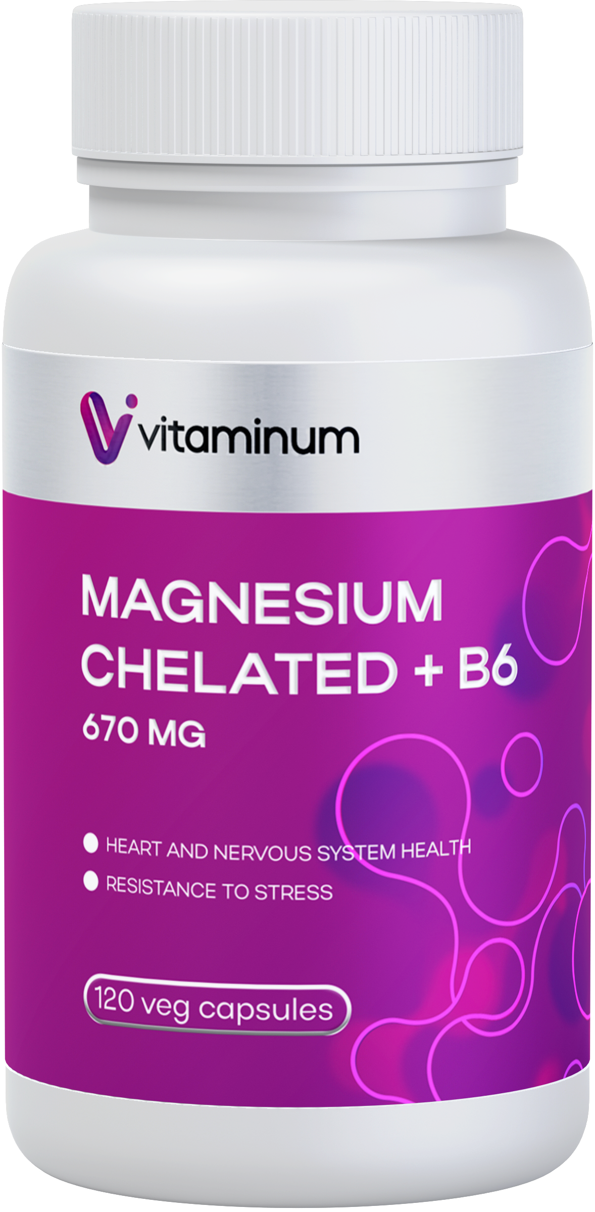  Vitaminum МАГНИЙ ХЕЛАТ + витамин В6 (670 MG) 120 капсул 800 мг  в Красноуфимске